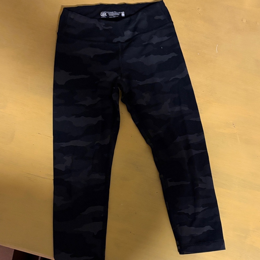 Black Camouflage Kids Capri Leggings